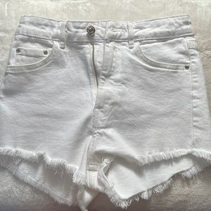 zara high waisted jean shorts